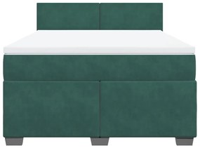 ΚΡΕΒΑΤΙ BOXSPRING ΜΕ ΣΤΡΩΜΑ ΣΚΟΥΡΟ ΠΡΑΣΙΝΟ 160X200ΕΚ. ΒΕΛΟΥΔΙΝΟ 3288651