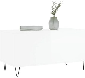 vidaXL Τραπεζάκι Σαλονιού Γυαλ. Λευκό 90x44,5x45 εκ. Επεξεργ. Ξύλο