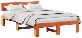 vidaXL Σκελετός Κρεβατιού Καφέ 120 x 190 cm Μασίφ ξύλο πεύκου