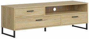 Τραπέζι Tv Boston DD105, Δρυς, Με συρτάρια, 152x53x46cm