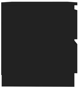 Κομοδίνα 2 τεμ. Μαύρα 50 x 39 x 43,5 εκ. από Μοριοσανίδα - Μαύρο