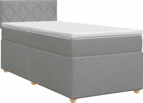 vidaXL Κρεβάτι box spring με στρώμα Ανοιχτό γκρι 100 x 200 cm Ύφασμα
