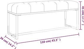 vidaXL Πάγκος Μπεζ 110x36x45 εκ. Βελούδινος