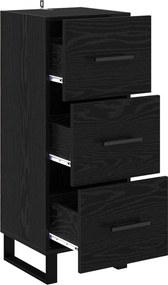 vidaXL Πλαϊνό γραφείο με συρτάρι Μαύρη Οξυά 34,5 x 34 x 90 εκ.