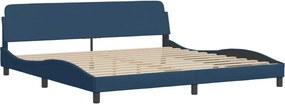 vidaXL Κρεβάτι με Στρώμα Dover Μπλε 200x200 εκ. Υφασμάτινο