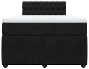 vidaXL Κρεβάτι Boxspring με Στρώμα Μαύρο 120 x 200 εκ. Βελούδινο