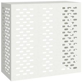 vidaXL Κάλυμμα κλιματιστικού Λευκό 110 x 50 x 105 εκ Ατσάλι