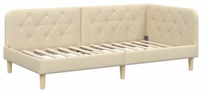 vidaXL Κρεβάτι Γωνίας Κρεμ 100 x 200 cm ύφασμα