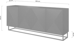 Μπουφές Sky 200x81x43cm Ανθρακί + Rivier Stone - BOG4589