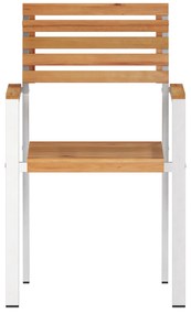 vidaXL Καρέκλες Κήπου  Στοιβαζόμενες 6 τμχ 54.5x56x89 εκ Μασίφ Ξύλο Teak