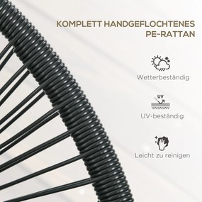 Πολυθρόνα Relax Πολυθρόνα σε στυλ Boho, 132 εκ. x 72 εκ. x 83 εκ., Μαύρο