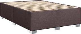 vidaXL Κρεβάτι box spring με στρώμα Σκούρο Καφέ 140 x 200 cm Ύφασμα