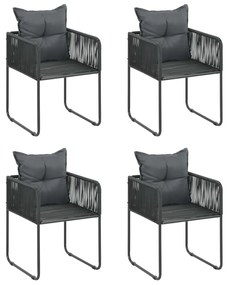 vidaXL Σετ Τραπεζαρίας Κήπου 5 τεμ. Μαύρο από Ρατάν PVC