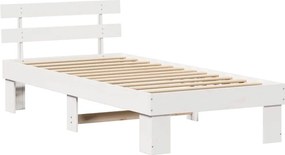 vidaXL Σκελετός Κρεβατιού Λευκό 80 x 200 cm Στερεά ξυλεία πεύκου