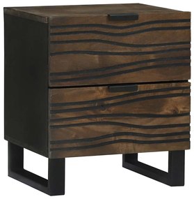 vidaXL Κομοδίνο με συρτάρι Καρυδιά 40 x 33 x 46 εκ. Μασίφ ξύλο μάνγκο