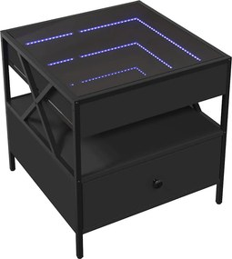 vidaXL Τραπεζάκι Σαλονιού Infinity LED Μαύρο 50x50x51 εκ.