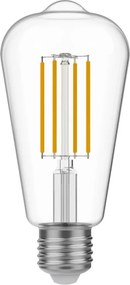 LED Filament Λαμπτήρας N02 Αχλάδι ST64 Διαφανής 7W 806Lm E27 3500K Dimmable