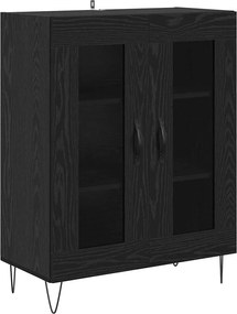 vidaXL Highboard 2 pcs Μαύρη Οξυά Επεξεργασμένο ξύλο