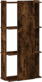 vidaXL Βιβλιοθήκη 3 Επιπέδων Καπνιστή Δρυς 60x30x120 εκ. Επεξεργ. Ξύλο