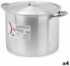 Κατσαρόλα με Καπάκι Kinvara Ασημί Αλουμίνιο 40 x 27 x 32 cm 42 x 27 x 32,5 cm Ø 30 cm (4 Μονάδες)