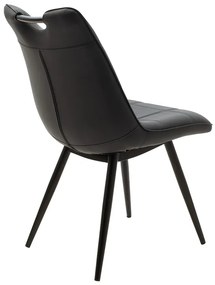 Καρέκλα Nely pakoworld ανθρακί pu-μαύρο πόδι