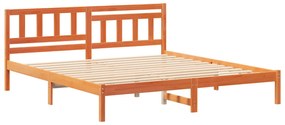 vidaXL Σκελετός Κρεβατιού Καφέ κεριού 150 x 200 cm Μασίφ ξύλο πεύκου