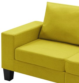 vidaXL Καναπές Τριθέσιος Κίτρινος Υφασμάτινος