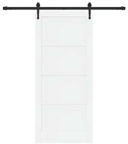 vidaXL Συρόμενη Πόρτα Λευκό και μαύρο 86 x 198.5 cm
