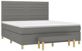 ΚΡΕΒΑΤΙ BOXSPRING ΜΕ ΣΤΡΩΜΑ ΣΚΟΥΡΟ ΓΚΡΙ 160X200 ΕΚ ΥΦΑΣΜΑΤΙΝΟ 3137246