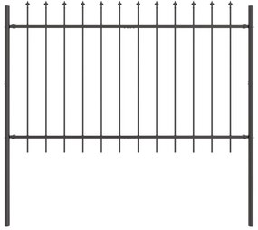 vidaXL Φράχτης κήπου  με αιχμητή κορυφή, Γκρι, 11.9x1 μ, Χάλυβας