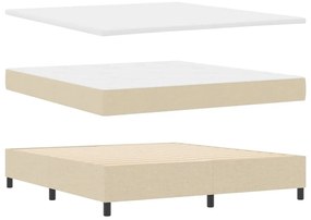 vidaXL Κρεβάτι με ελατήρια με στρώμα Κρεμ 180 x 200 cm ύφασμα