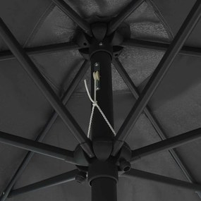 vidaXL Ομπρέλα Κήπου με LED Ανθρακί 270 εκ. με Ιστό Αλουμινίου