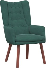 vidaXL Πολυθρόνα Σκούρο Πράσινο 63 x 67 x 94 εκ. Βελούδο