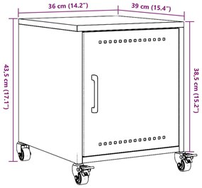 Κομοδίνα 2 τεμ. Μουσταρδί 36x39x43,5 εκ. από Χάλυβα - Κίτρινο