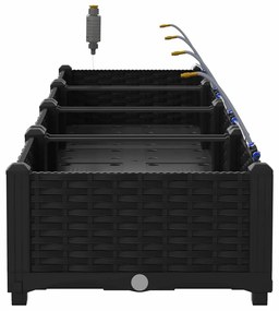 vidaXL Ζαρντινιέρες κήπου Μαύρο 160 x 40 x 22 cm Ατσάλι