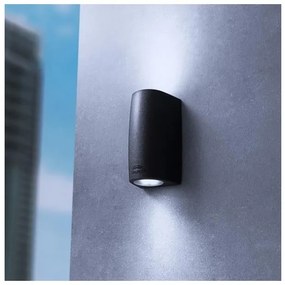 Απλίκα Φωτιστικό Τοίχου 2xGU10 3,5W IP55 Marta Eurolamp-145-26270-Μαύρο 145-26270