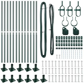 vidaXL Πό posts φράχτη Ρυθμιζόμενο Ύψος 13 pcs Πράσινο Ø32mm 150 εκ