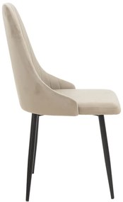 Καρέκλα Azori pakoworld γκρι-μπεζ βελούδο-πόδι μαύρο μέταλλο 49x55x85εκ - 292-000044