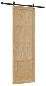 vidaXL Συρόμενη Πόρτα με Σετ Εξαρτημάτων 78x232 cm Μασίφ Ξύλο Πεύκου