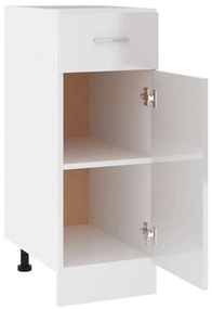 Ντουλάπι με Συρτάρι Γυαλιστερό Λευκό 30x46x81,5 εκ. Επεξ. Ξύλο - Λευκό