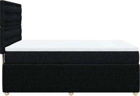 vidaXL Κρεβάτι Boxspring με Στρώμα Μαύρο 160x200 εκ. Υφασμάτινο