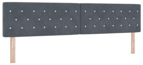 vidaXL Κρεβάτι Box Spring με Στρώμα Σκούρο Γκρι 200x200 cm Βελούδο