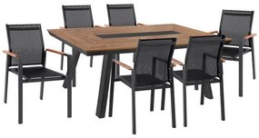 Set Dining Table 7pieces in grey color