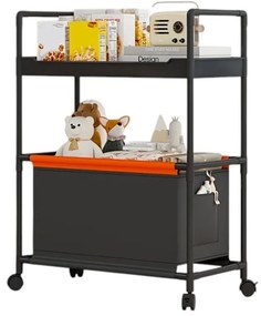 Καλάθι Απλύτων & Αποθήκευσης Τροχήλατο Μάυρο