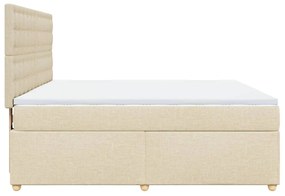 vidaXL Κρεβάτι Boxspring με Στρώμα Κρεμ 180x200 εκ. Υφασμάτινο