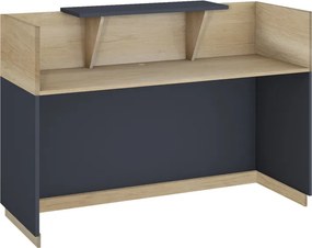 Γραφείο reception Lotus pakoworld σε χρώμα φυσικό - ανθρακί 200x70x110εκ