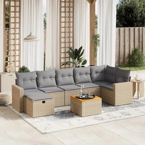 vidaXL Patio Sofa Set 7-θέσια Μίξη μπεζ και ανοιχτό γκρι
