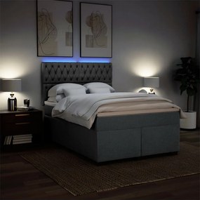 vidaXL Κρεβάτι Boxspring με Στρώμα Σκούρο Γκρι 160x200 εκ Υφασμάτινο