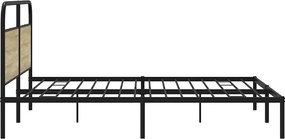 vidaXL Σκελετός Κρεβ. Χωρίς Στρώμα Sonoma Δρυς 180x200 εκ. Μεταλλικό