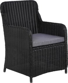 vidaXL Σετ Τραπεζαρίας Κήπου 5 Τεμαχίων Μαύρο